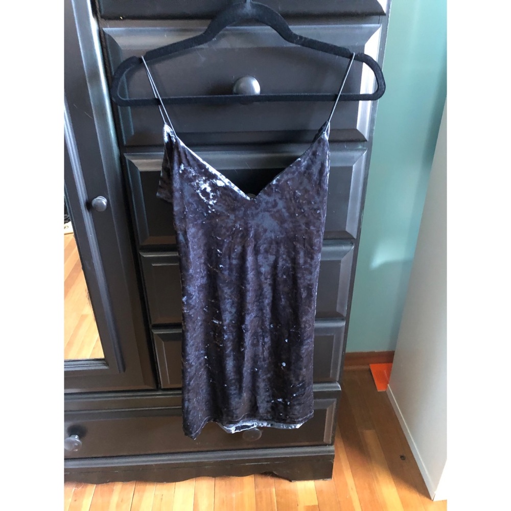 Velvet blue/gray mini dress